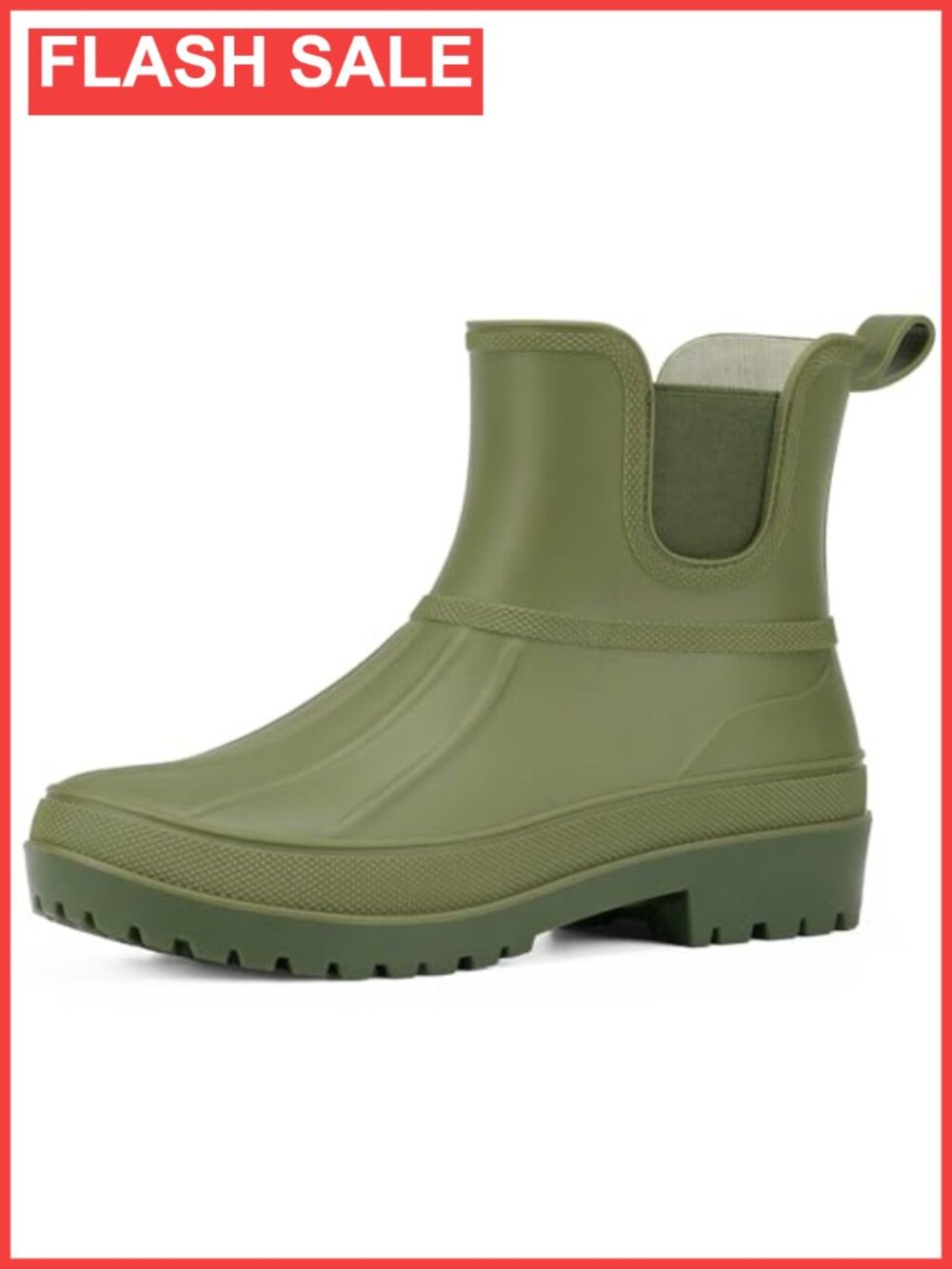 HISEA Women's Waterproof Ankle Rain Boots Lightweight PVC Chelsea Duck Boot